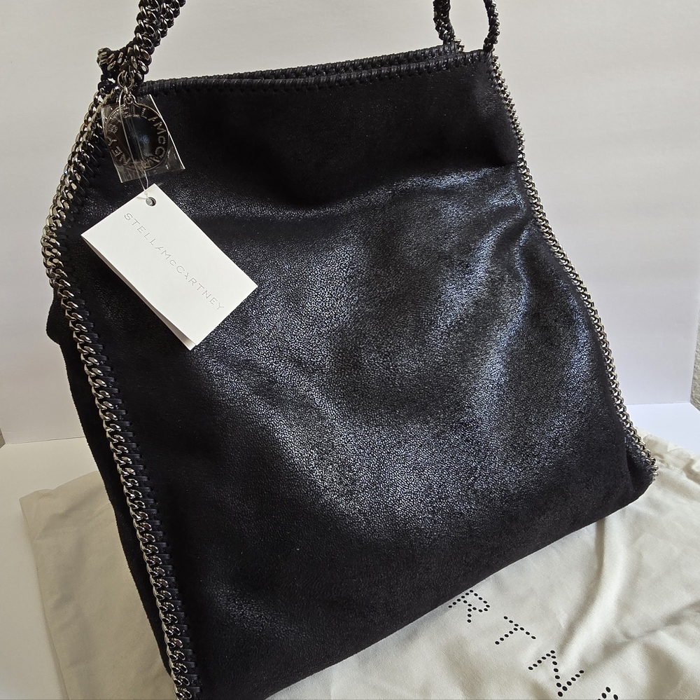 Stella McCartney Shaggy Deer Falabella Large Tote Bag Black - Picture 7 of 11